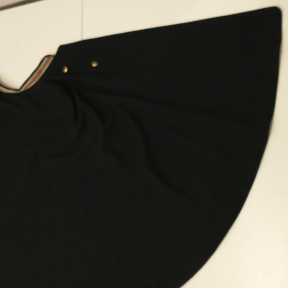 Vintage Wool Cape Navy Blue w Red Lining Nurse w Trim Cover Quality moth damage - Picture 15 of 16